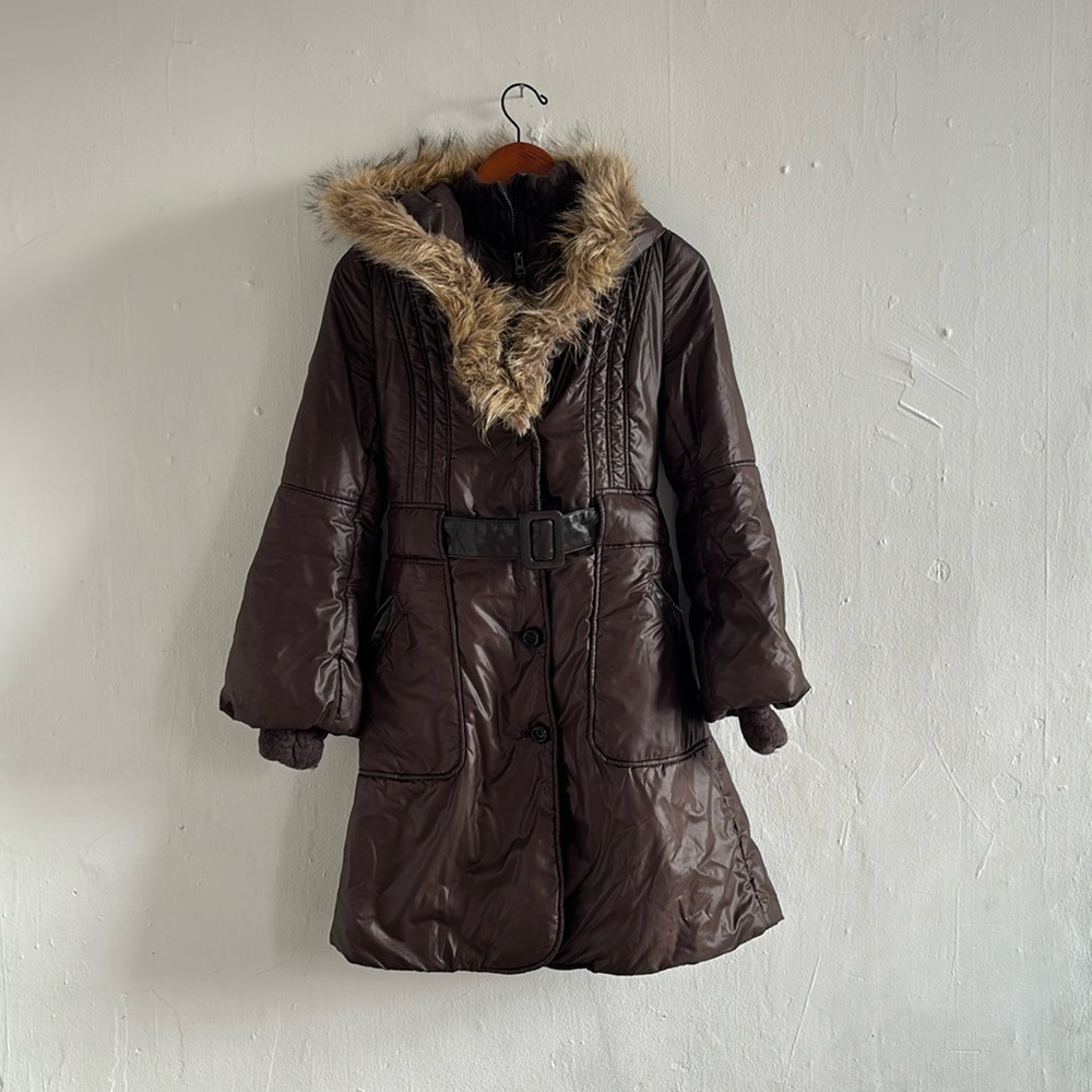 down coat with natural fur Signature Mackage Collar, size: s/p
